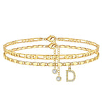 Layered Gold Ankle Bracelet for Women