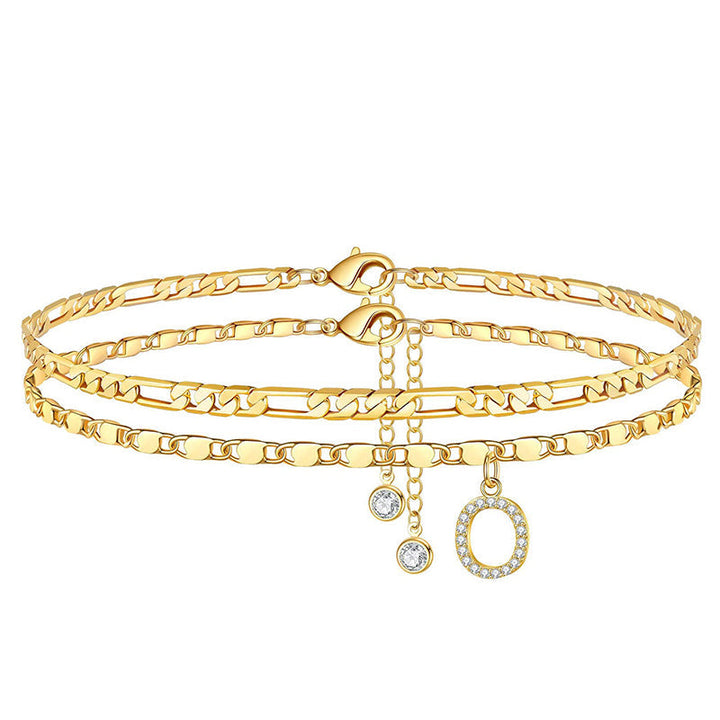 Layered Gold Ankle Bracelet for Women