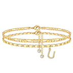 Layered Gold Ankle Bracelet for Women