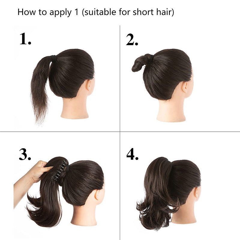 ✨The Secret of Confidence👸Women's Slightly Curly Chemical Fiber Hair Simulation Natural Fake Ponytail Hairpin