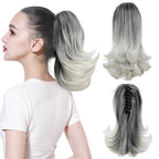 ✨The Secret of Confidence👸Women's Slightly Curly Chemical Fiber Hair Simulation Natural Fake Ponytail Hairpin