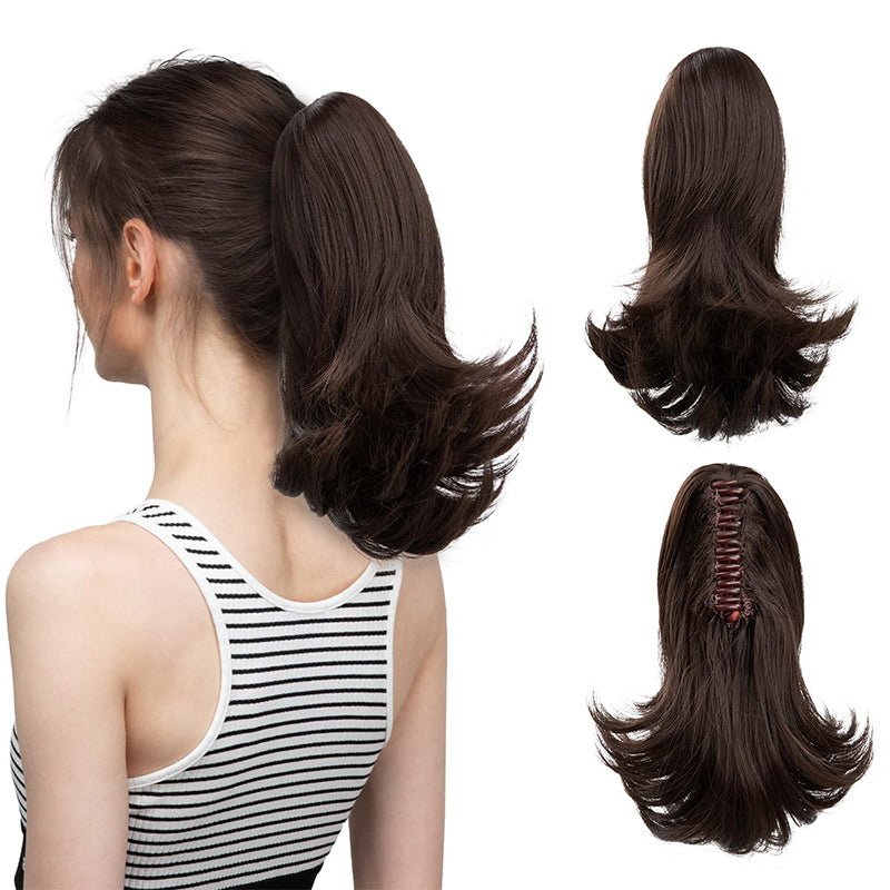 ✨The Secret of Confidence👸Women's Slightly Curly Chemical Fiber Hair Simulation Natural Fake Ponytail Hairpin