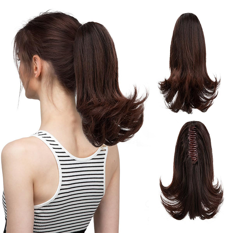 ✨The Secret of Confidence👸Women's Slightly Curly Chemical Fiber Hair Simulation Natural Fake Ponytail Hairpin