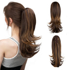 ✨The Secret of Confidence👸Women's Slightly Curly Chemical Fiber Hair Simulation Natural Fake Ponytail Hairpin