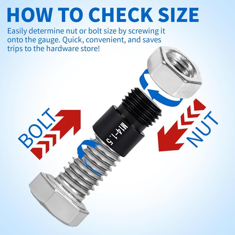 Nut &amp; Bolt Thread Checker Kit for Inspection of Fixed Bolts or Threaded Holes