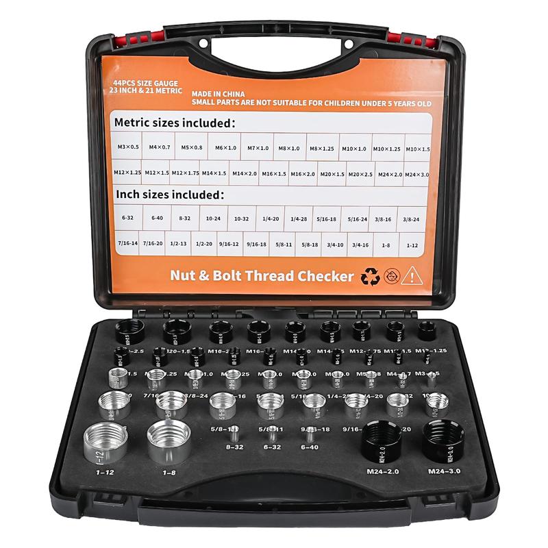 Nut &amp; Bolt Thread Checker Kit for Inspection of Fixed Bolts or Threaded Holes