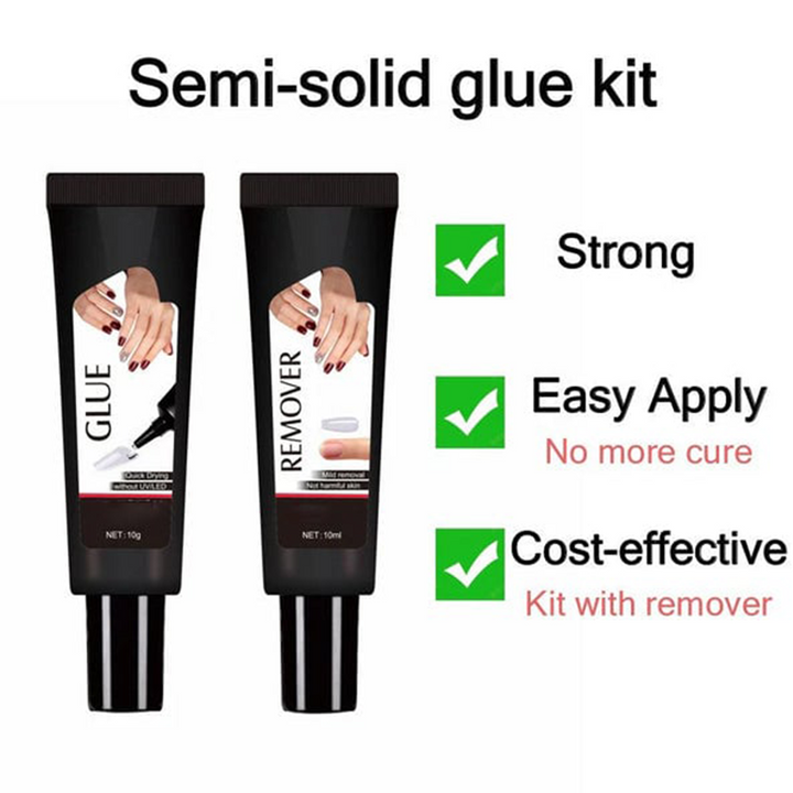 🔥Buy 1 Get 1 Free🔥 Extra Strong Fast-Drying Semi-Solid Nail Glue &amp; Remover Set