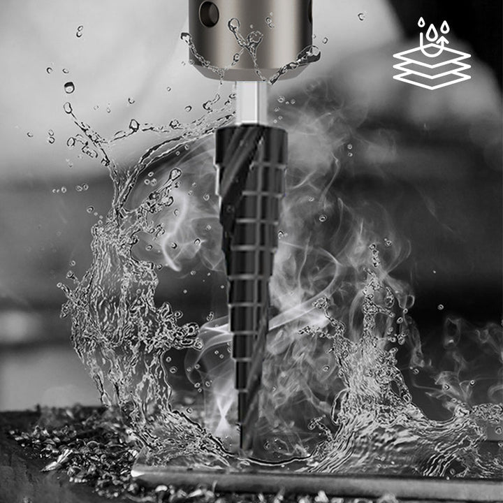 ✨High Hardness Spiral Flute Step Drill Bit Set