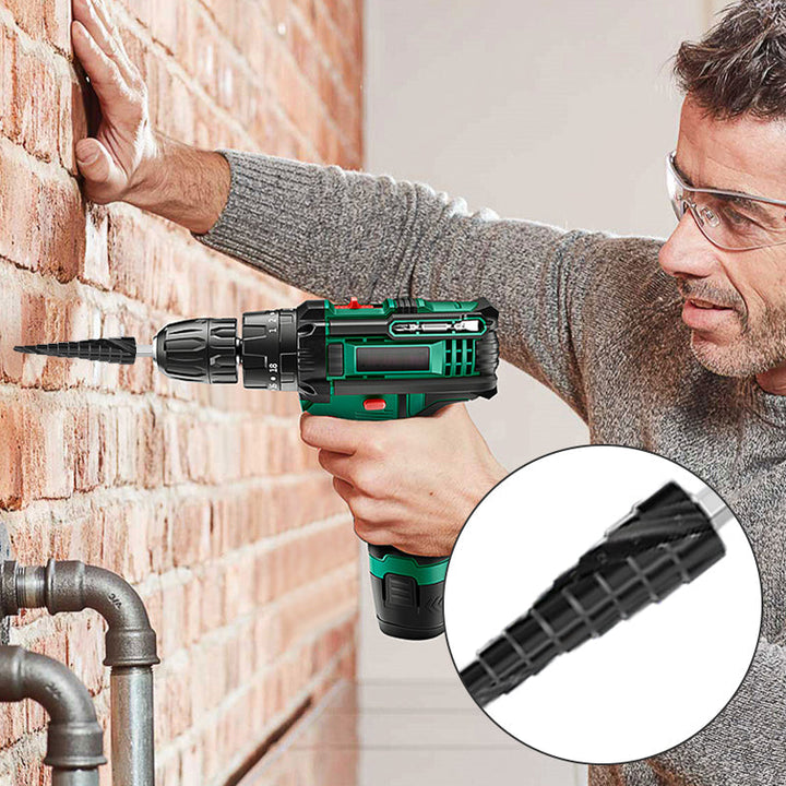 ✨High Hardness Spiral Flute Step Drill Bit Set