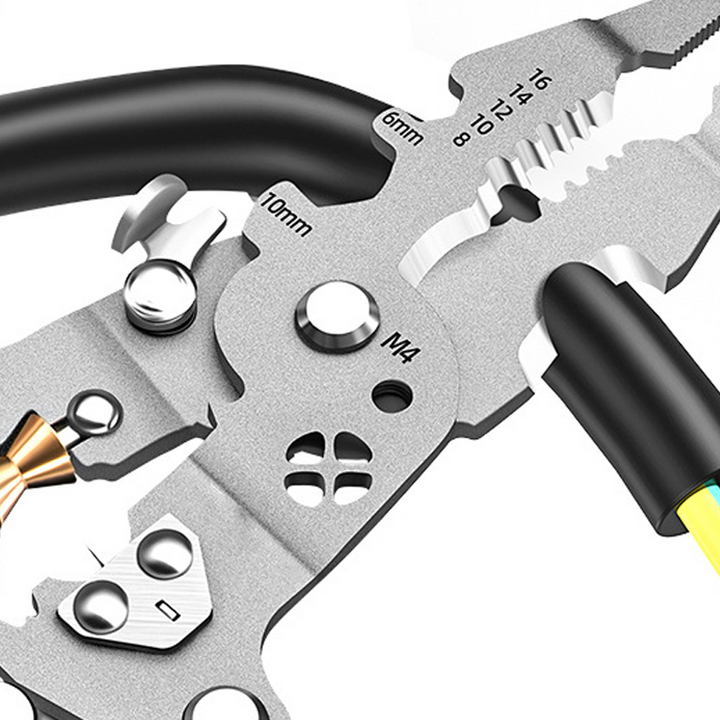 Multifunktionell vikbar trådavisoleringssax med elektriskt test