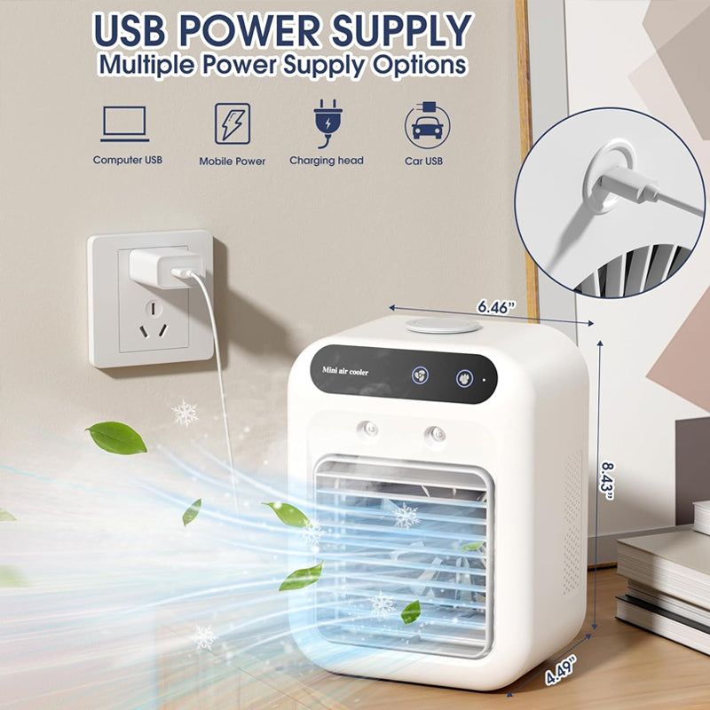 🎉¡Nuevos productos de 2025 en oferta!✨Mini aire acondicionado portátil con humidificador y enfriador, ultra silencioso. &amp;  Ahorro de energía
