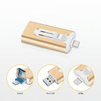 ⚡4 in1 Flash Drive for iPhone/iPad/Android/PC⚡ MFi Certified Lightning + 8 Pin + USB 3.0