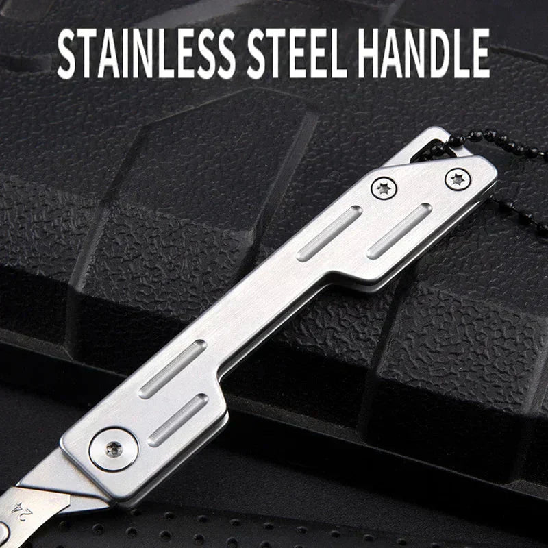 🔪 50% OFF NOW! ✨ Stainless Steel Portable Utility Knife - Includes 10 Free Blades for Carving, Crafting & Outdoor Use