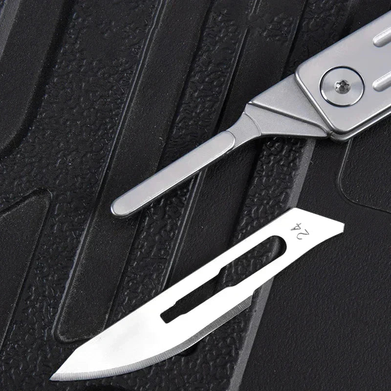 🔪 50% OFF NOW! ✨ Stainless Steel Portable Utility Knife - Includes 10 Free Blades for Carving, Crafting & Outdoor Use