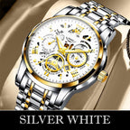 Men's Waterproof Roman Skeleton Automatic Mechanical Watch
