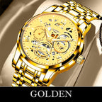 Men's Waterproof Roman Skeleton Automatic Mechanical Watch