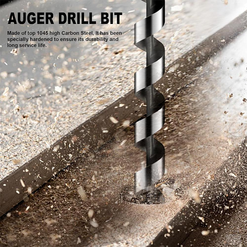 Long Auger Drill Bits for Wood, Plastic & Drywall – Hex Shank