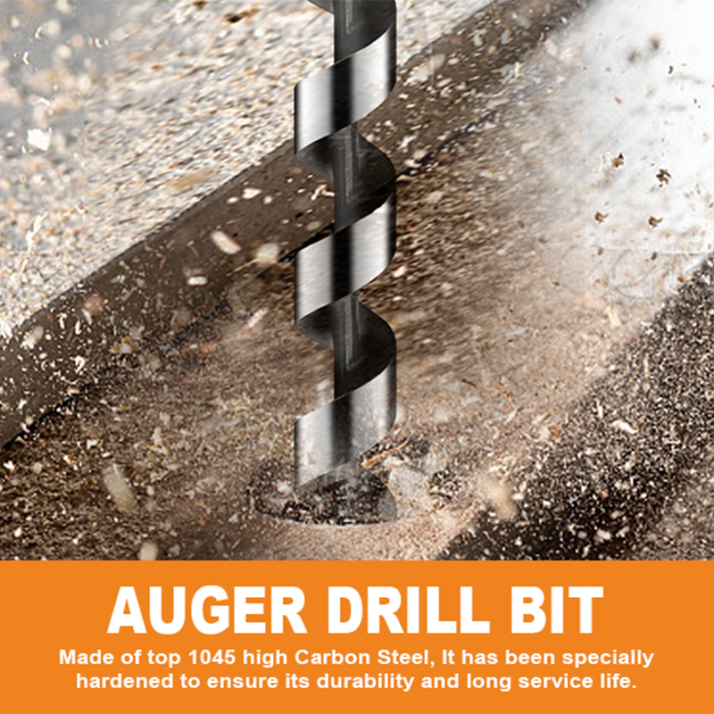 Long Auger Drill Bits for Wood, Plastic & Drywall – Hex Shank