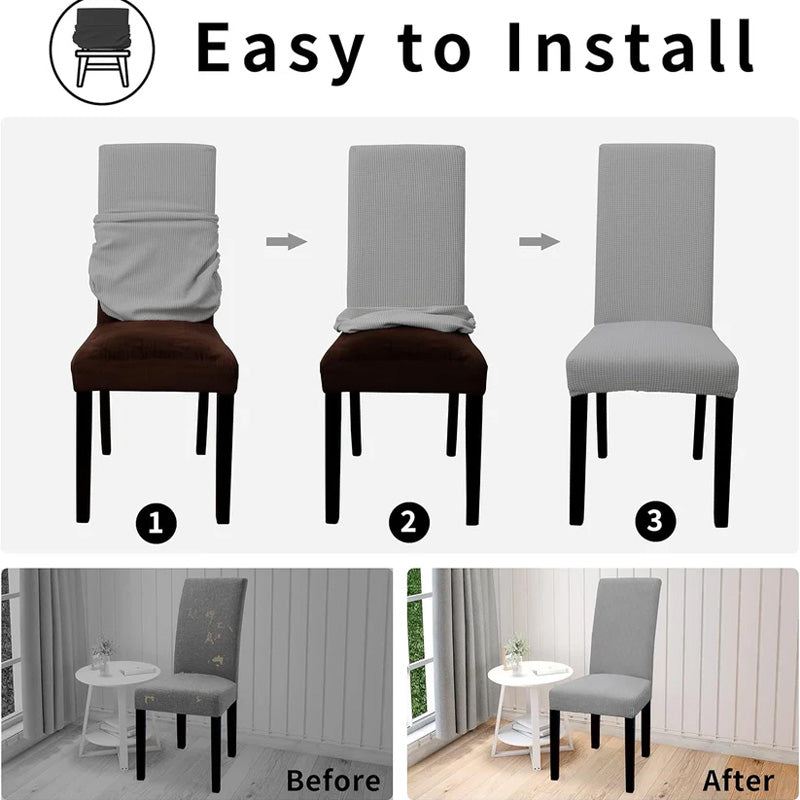 🪑 KJØP 2 FÅ 3! ✨ STRETCH STOLTREKK - Design i ett stykke &amp;  Universell passform, spandexmateriale for enkel installasjon, beskytter møbler mot flekker og slitasje 🛋️🌟