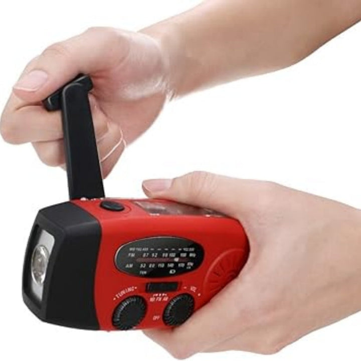 📻 58% OFF NOW!🔋Multifunctional Portable Solar Emergency Radio – Power Bank, Hand Crank &amp; Weather Alert⚡