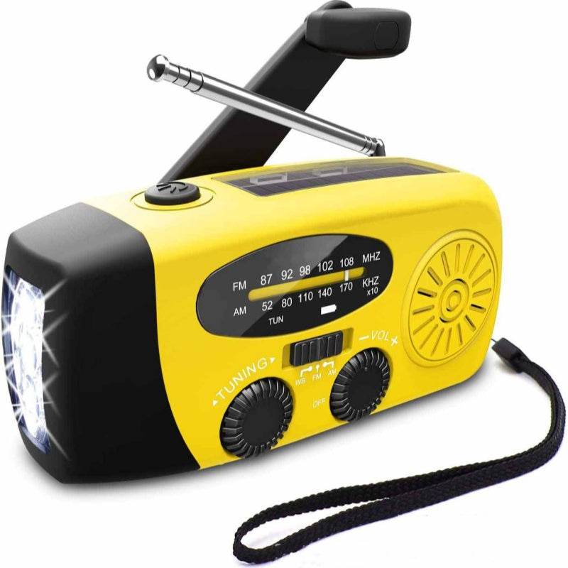 📻 58% OFF NOW!🔋Multifunctional Portable Solar Emergency Radio – Power Bank, Hand Crank &amp; Weather Alert⚡