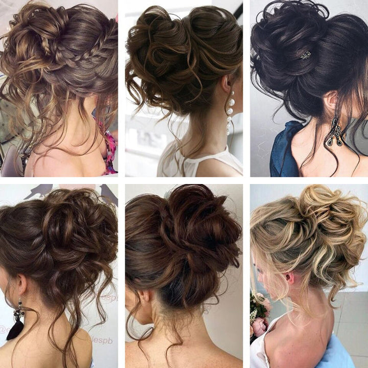 💗LAST DAY - BUY 1 GET 1 FREE + FREE GIFT!!💗Messy Curly Hair Bun Scrunchie Extensions