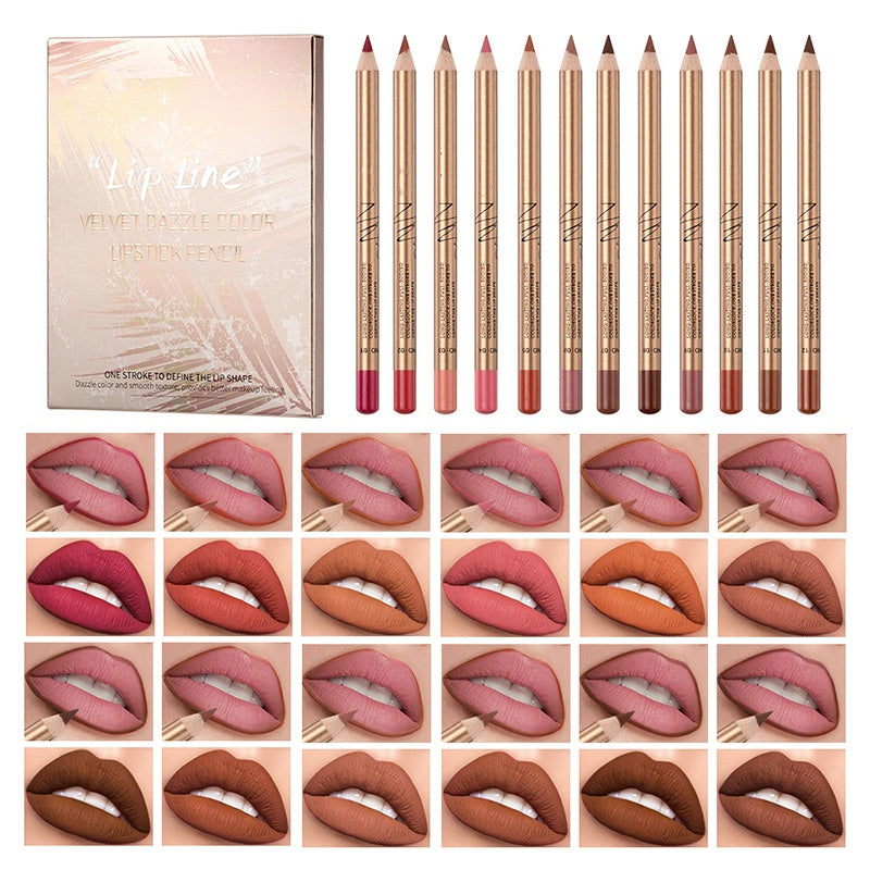 👄 KUPTE 2, ZÍSKEJTE 1 ZDARMA! 💄 Sada 12barevných tužek na rty odolných proti rozmazání – Dlouhotrvající, krémová &amp;  voděodolná – ideální pro každodenní nošení nebo profesionální líčení 🎨