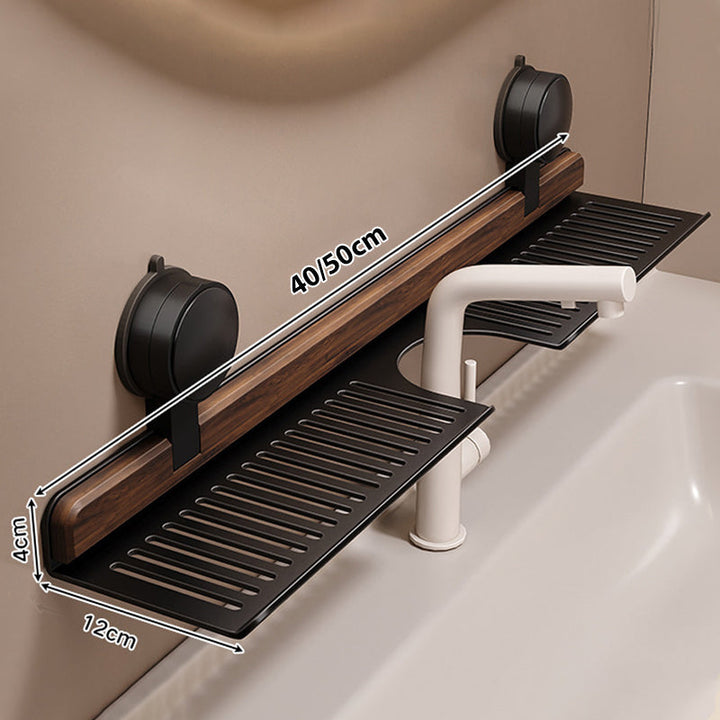 🔥Hot selling💥 Walnut Bathroom, Kitchen Suction Cup Shelf