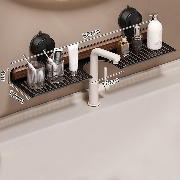 🔥Hot selling💥 Walnut Bathroom, Kitchen Suction Cup Shelf
