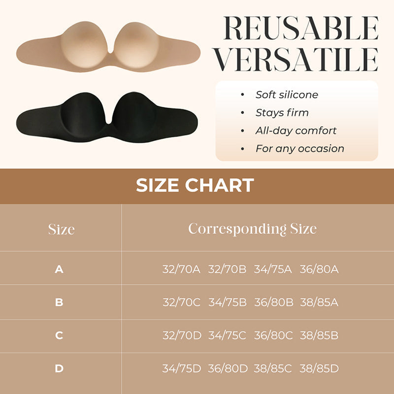 Secure Invisible Lift Stick-On Bra - Seamless, Lightweight & Breathable
