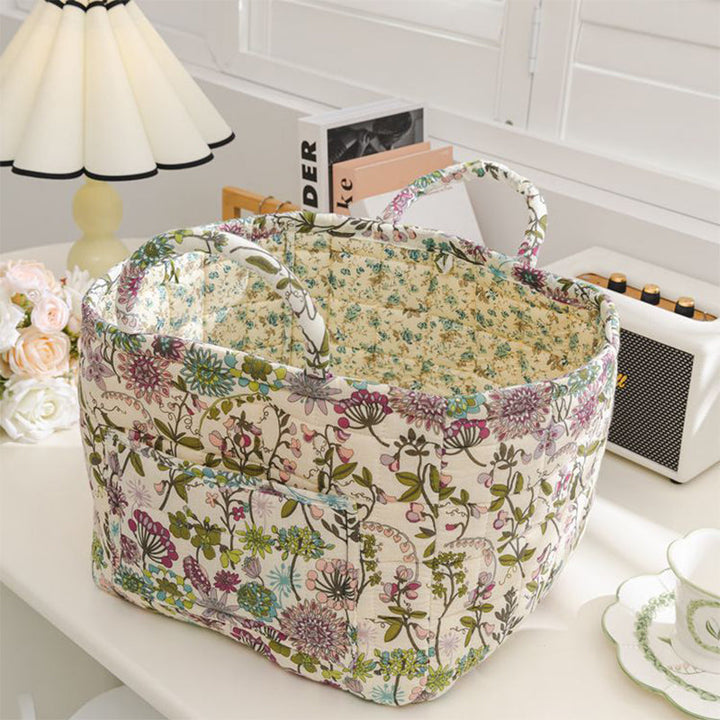 ✨2026 Hot Sale 50%OFF⌛Portable Floral Fabric Storage Basket