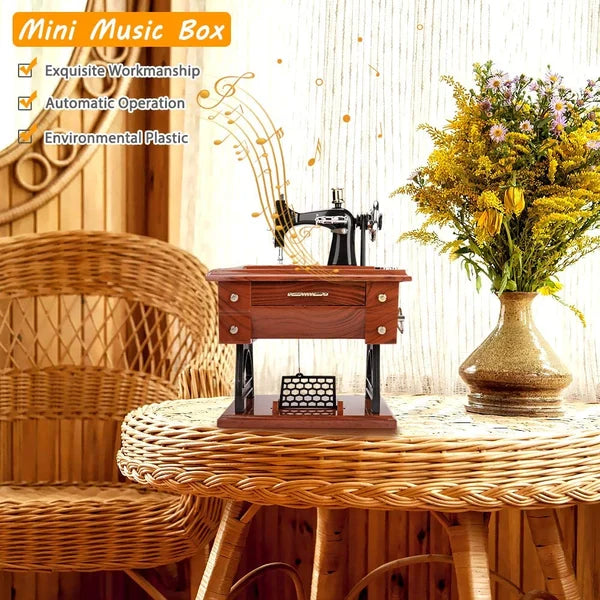 🪗Oferta por tiempo limitado: 50% de descuento en una mini máquina de coser de madera con caja de música.