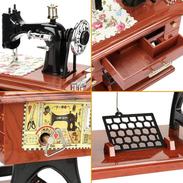 🪗Oferta por tiempo limitado: 50% de descuento en una mini máquina de coser de madera con caja de música.