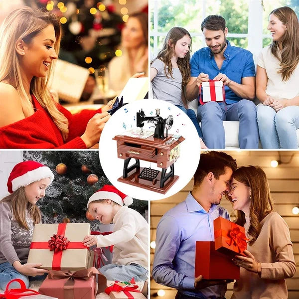 🪗Oferta por tiempo limitado: 50% de descuento en una mini máquina de coser de madera con caja de música.