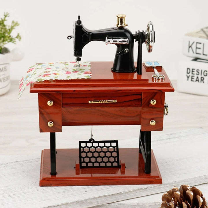 🪗Oferta por tiempo limitado: 50% de descuento en una mini máquina de coser de madera con caja de música.