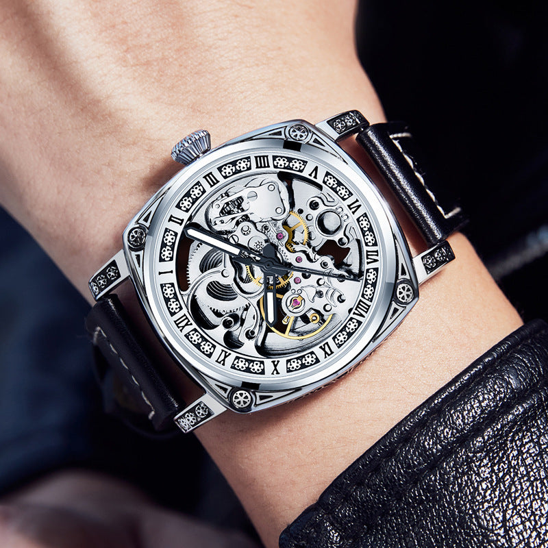 💥Vente chaude 50% de réduction⌚Une montre mécanique gravée multifonctionnelle