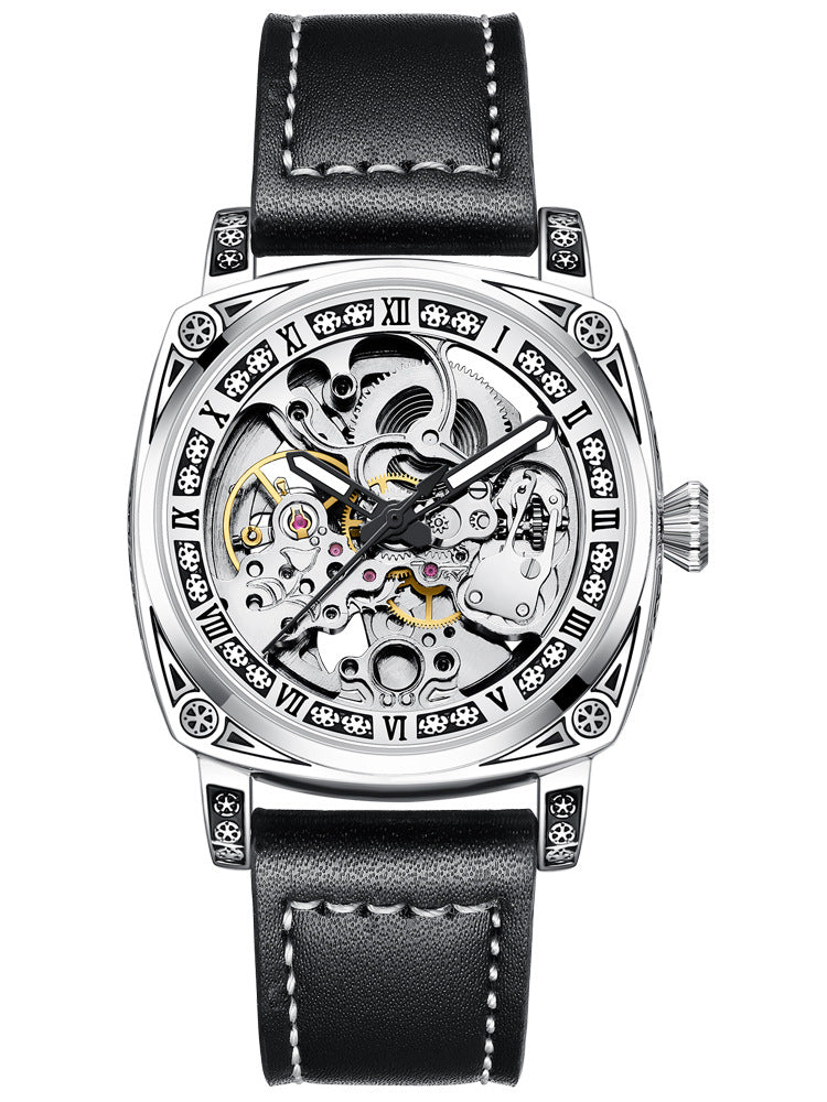 💥Vente chaude 50% de réduction⌚Une montre mécanique gravée multifonctionnelle