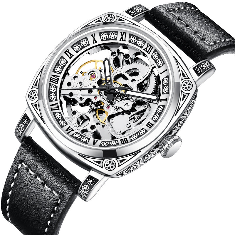 💥Vente chaude 50% de réduction⌚Une montre mécanique gravée multifonctionnelle
