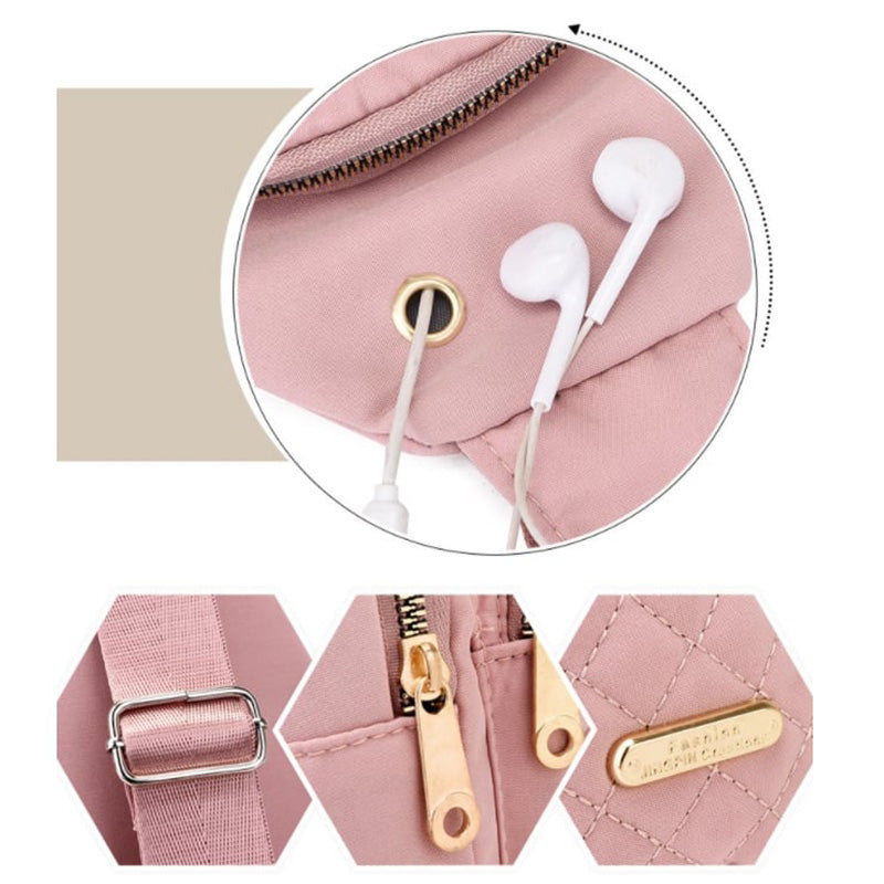 [Cadeau exquis] Sac de poitrine léger à fermeture éclair en métal multi-poches avec trou pour câble de données