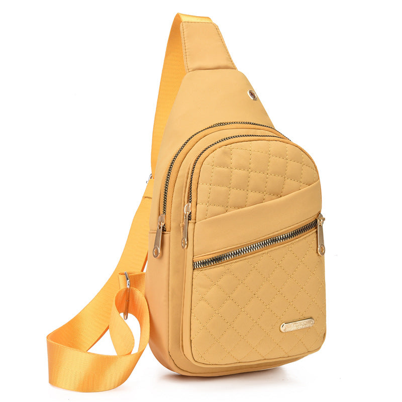[Cadeau exquis] Sac de poitrine léger à fermeture éclair en métal multi-poches avec trou pour câble de données