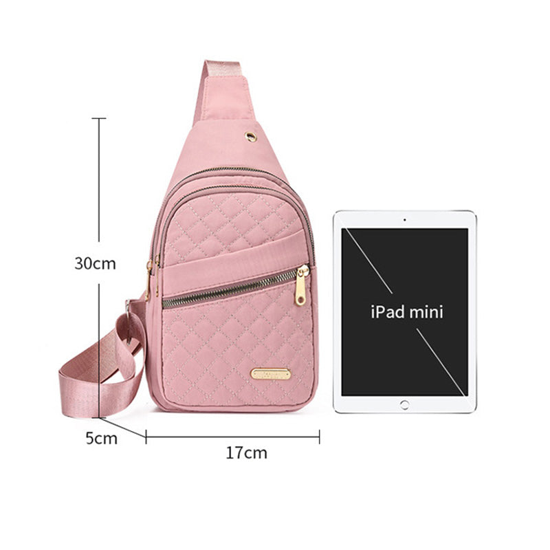 [Cadeau exquis] Sac de poitrine léger à fermeture éclair en métal multi-poches avec trou pour câble de données