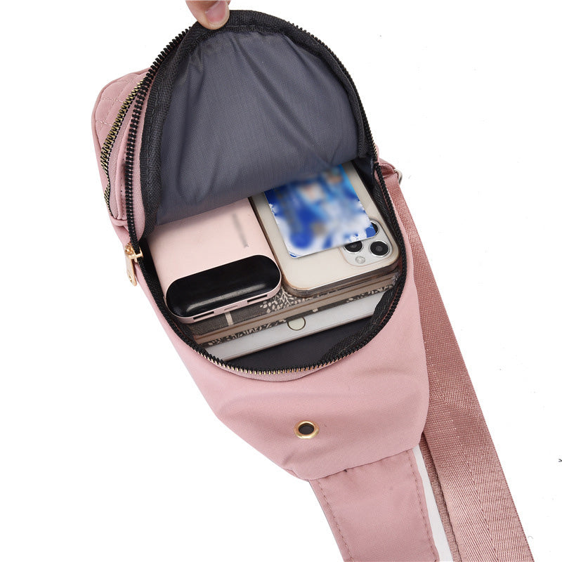 [Cadeau exquis] Sac de poitrine léger à fermeture éclair en métal multi-poches avec trou pour câble de données