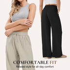 🔥LAST DAY SALE - 50% OFF🎁Lightweight Summer Linen Pants Solid Color Drawstring Casual Pants - Breathable & Skin-Friendly