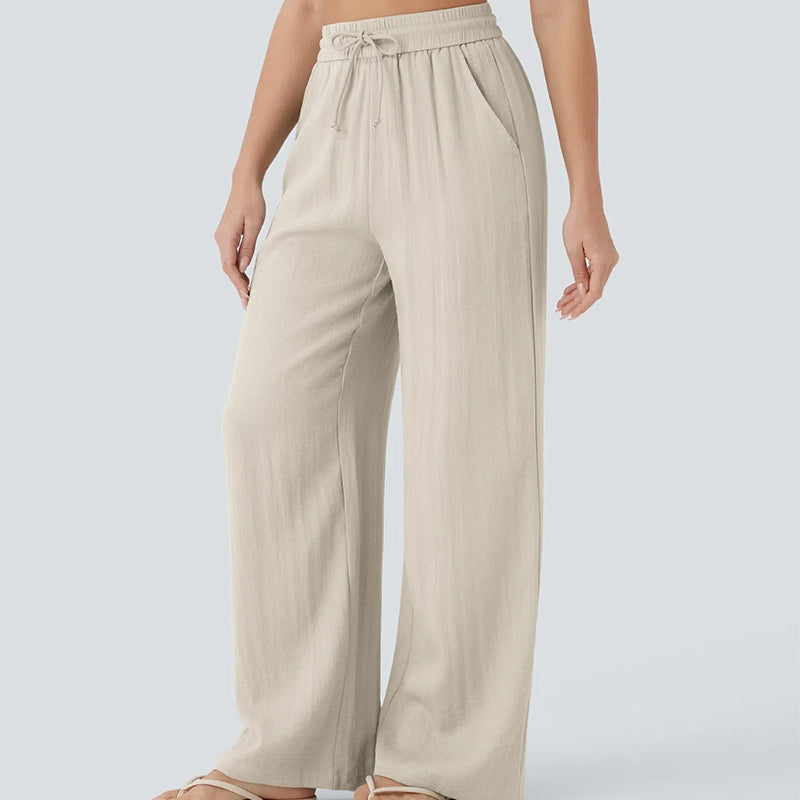 🔥LAST DAY SALE - 50% OFF🎁Lightweight Summer Linen Pants Solid Color Drawstring Casual Pants - Breathable & Skin-Friendly