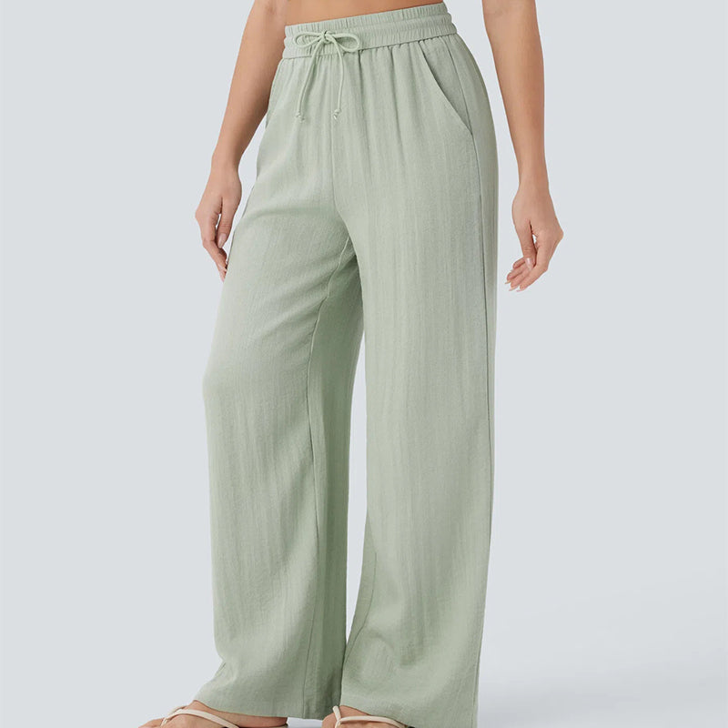 🔥LAST DAY SALE - 50% OFF🎁Lightweight Summer Linen Pants Solid Color Drawstring Casual Pants - Breathable & Skin-Friendly