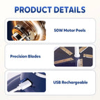 🍎Electric Fruit Peeler with USB 🔋 | 25 Second Peeling Time | Cordless & Quiet 🌿 | Easy Cleaning 💦