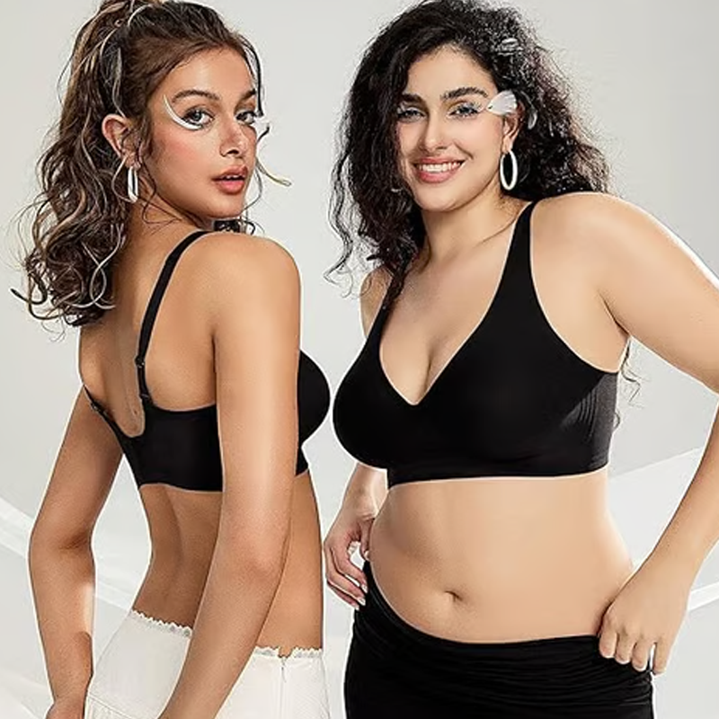 💗LAST DAY - BUY 1 GET 1 FREE💗✨Seamless push-up bra with deep V-neck and no underwire