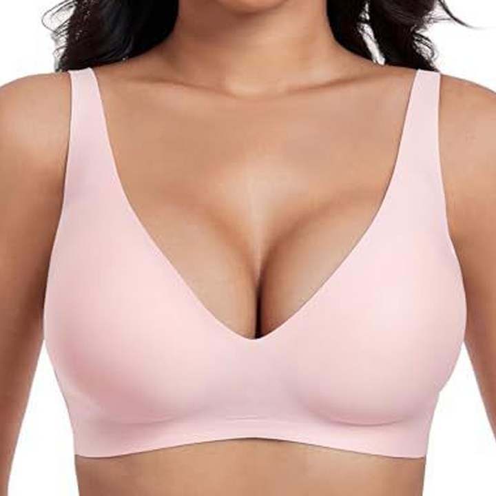💞50K+ SOLD!💝 Jelly Wireless Womens Comfortable Wireless Bras Push Up Bralettes Seamless Tshirts Bras Deep V Everyday Bras