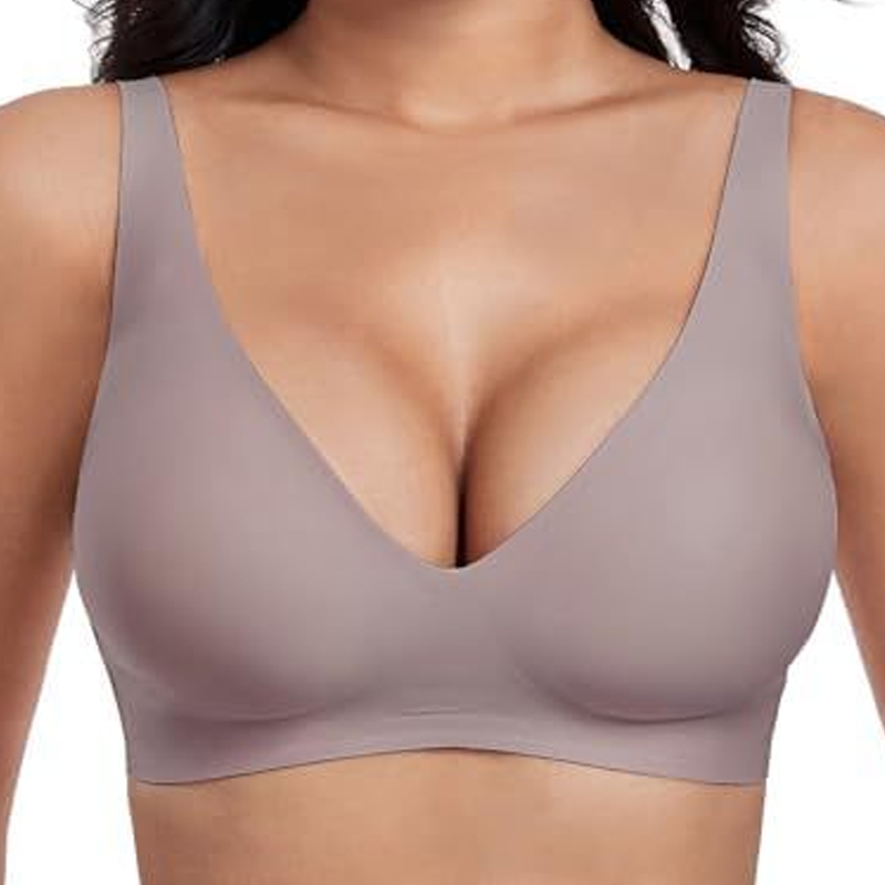 💞50K+ SOLD!💝 Jelly Wireless Womens Comfortable Wireless Bras Push Up Bralettes Seamless Tshirts Bras Deep V Everyday Bras