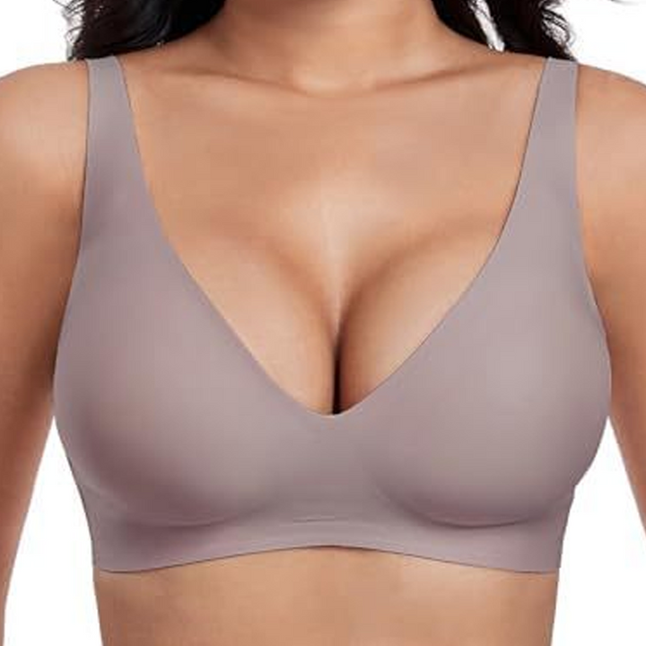 💞50K+ SOLD!💝 Jelly Wireless Womens Comfortable Wireless Bras Push Up Bralettes Seamless Tshirts Bras Deep V Everyday Bras
